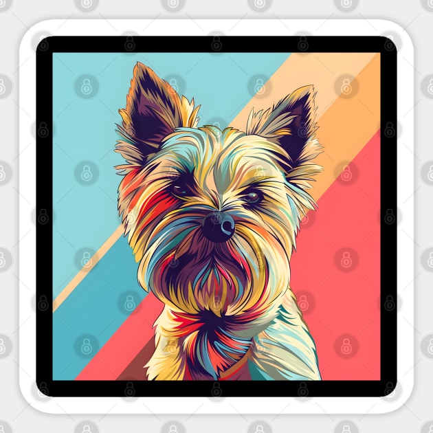 Cairn Terrier in 80's Sticker by NatashaCuteShop